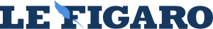 Logo of the French newspaper Le Figaro with blue uppercase text and quill pen icon.