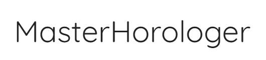 The text "MasterHorologer" in black font on a white background.