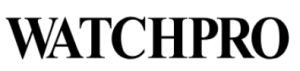 WATCHPRO logo in bold, uppercase black letters with a simple, classic, and elegant font.