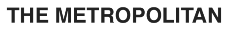Bold, black text "THE METROPOLITAN" on a white background.