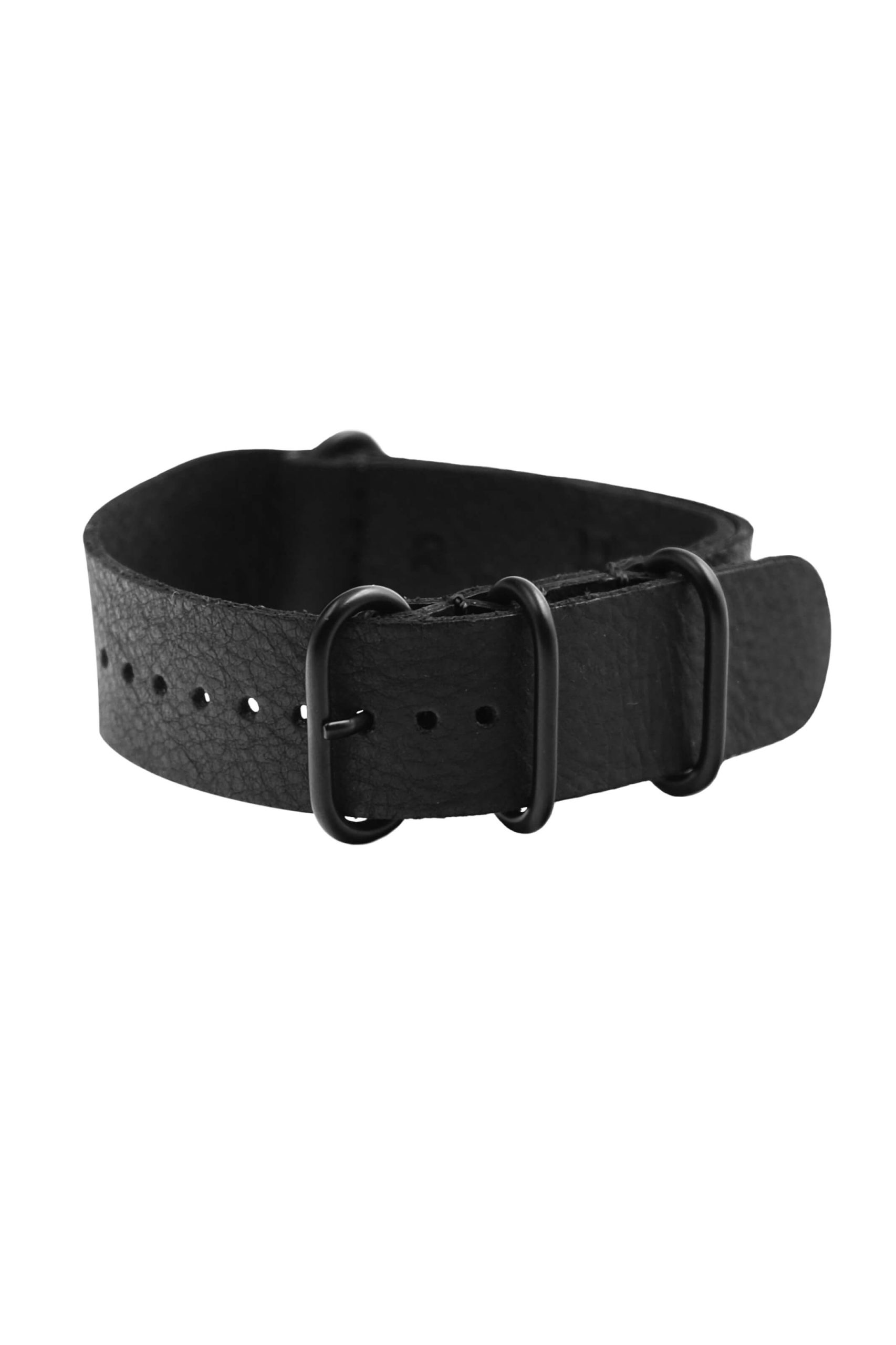 Leather Strap Watch with black, Light & Medium Grey Patterns of a WW1 Biplane.