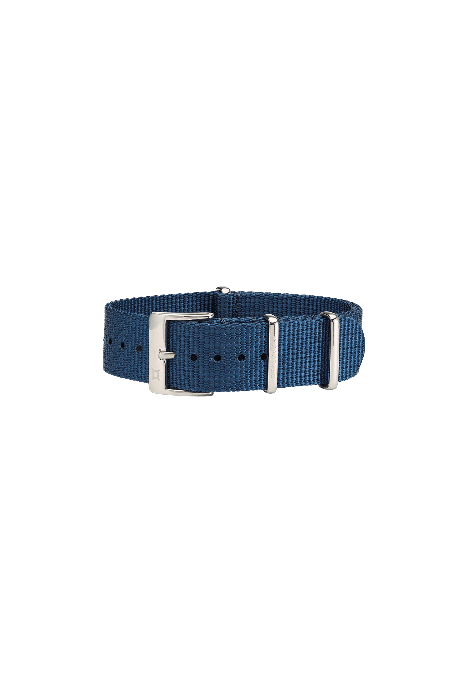 Montre en tissu bleu bracelet avec Boucle et deux anneaux en acier inoxydable, taille réglable.