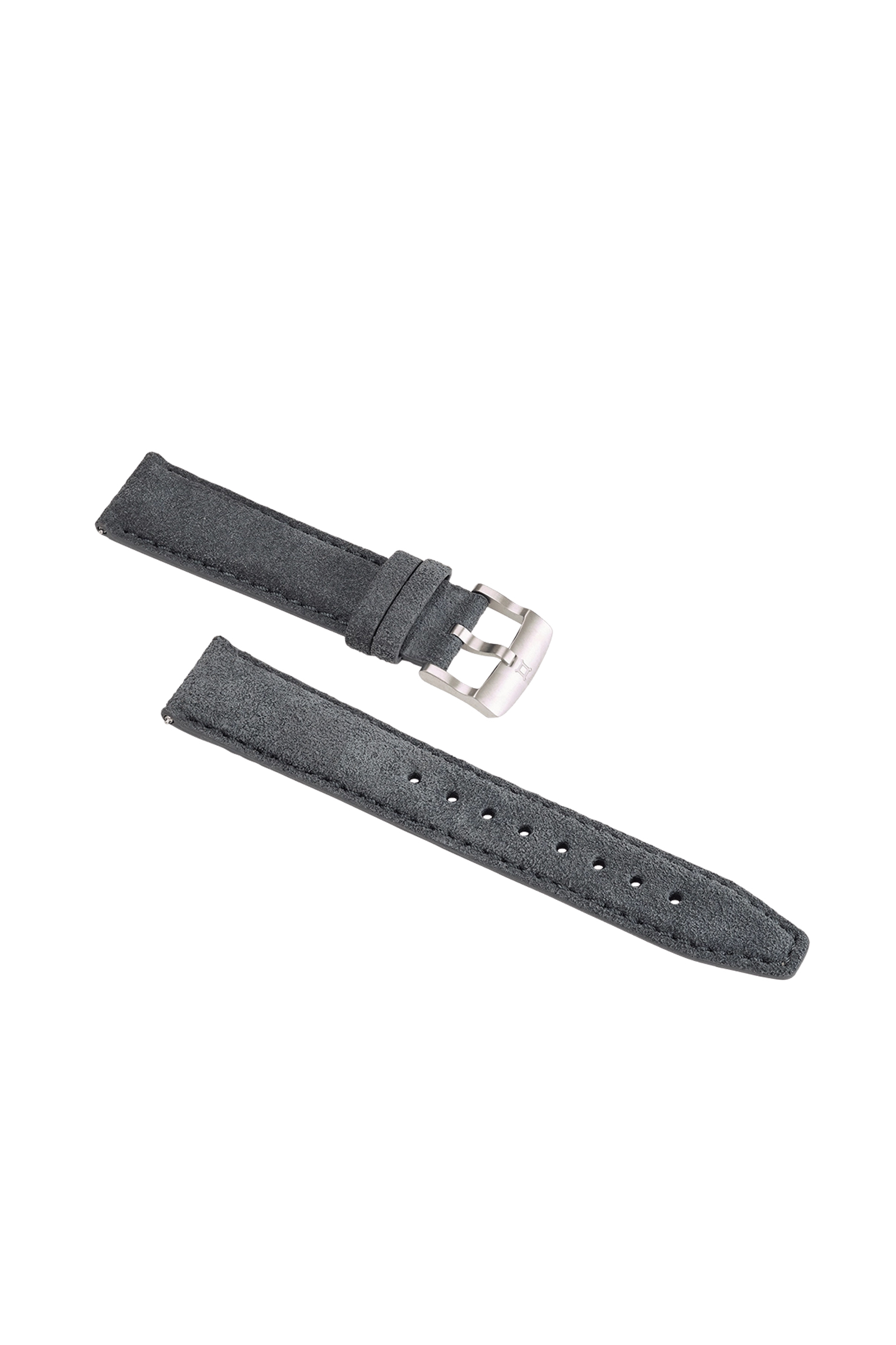 Montre grise bracelet, une partie avec Boucle et l'autre avec des trous de fixation.