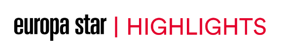 Logo with "europa star" in black and "HIGHLIGHTS" in red, separated by a vertical line on white background.