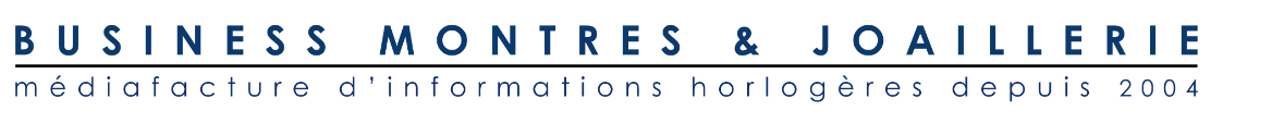 Logo for "Business Montres & Joaillerie," a source of horological information since 2004