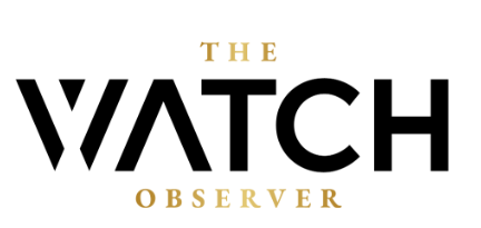 Bold logo with "The Watch Observer" in gold and black, featuring a stylized "WATCH".